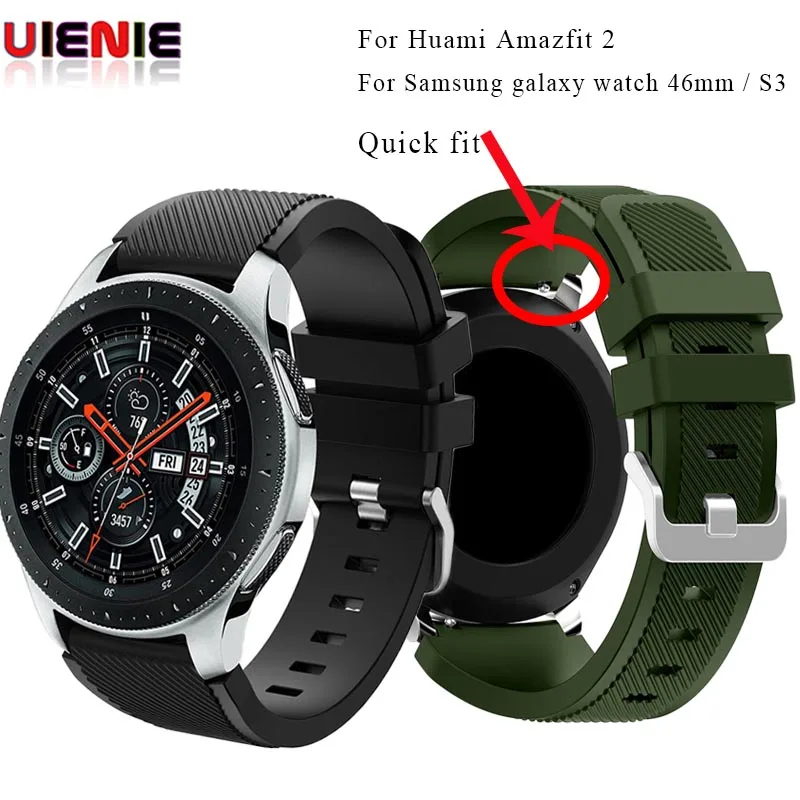 Аксессуары для умных часов Huami Amazfit 2 Stratos Мужской силиконовый спортивный ремешок для samsung galaxy watch 46 мм/gear S3