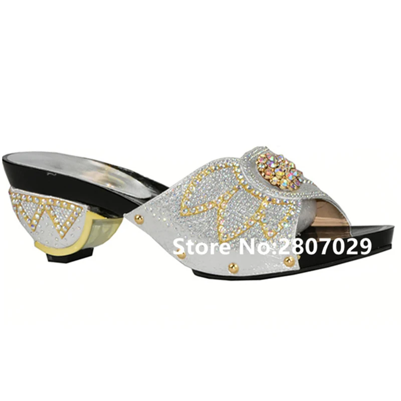 Новое поступление Женские итальянские свадебные туфли золотистого цвета в