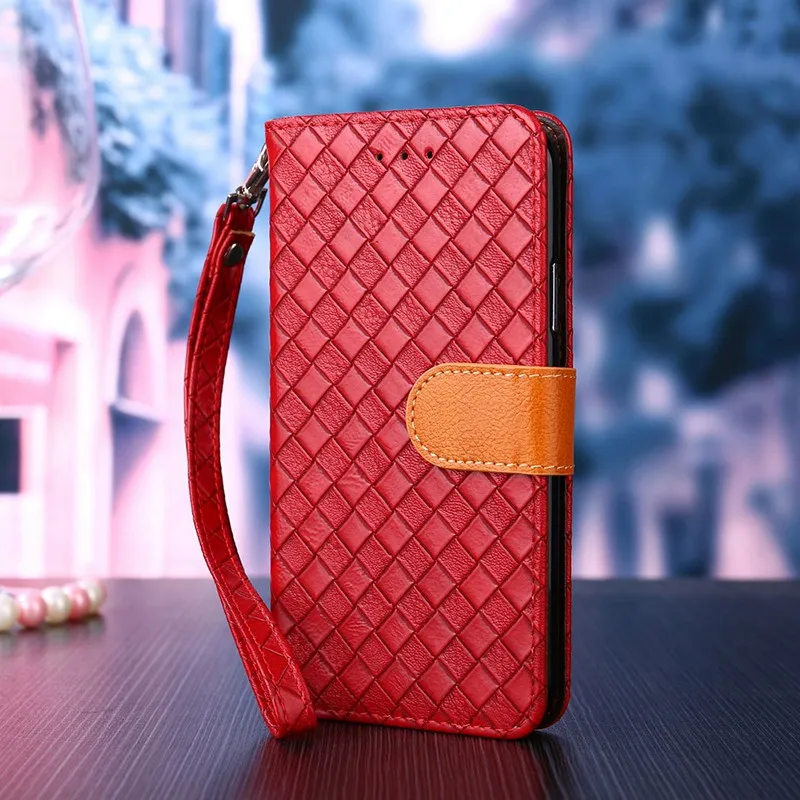 Lnobern Woven Texture Flip Style High Quality Mobile Phone Case For Huawei P9 Lite Smart/Nova Smart/Honor 6C | Мобильные телефоны и
