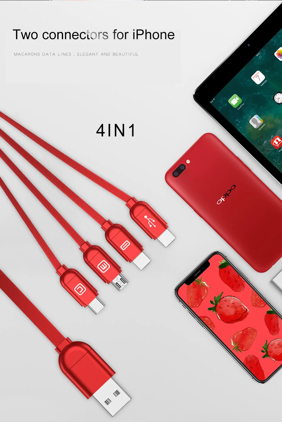 Чехол 4 в 1 Выдвижной USB кабель для мобильного телефона для iPhone XS XR XS Max кабель type C Micro USB кабель для зарядного устройства телефона