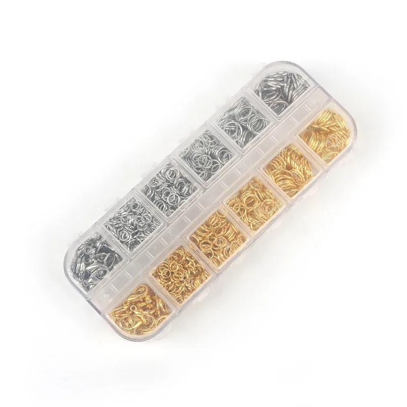 1 коробка смешанное золото с родиевым покрытием прыгающие кольца сплит застежки