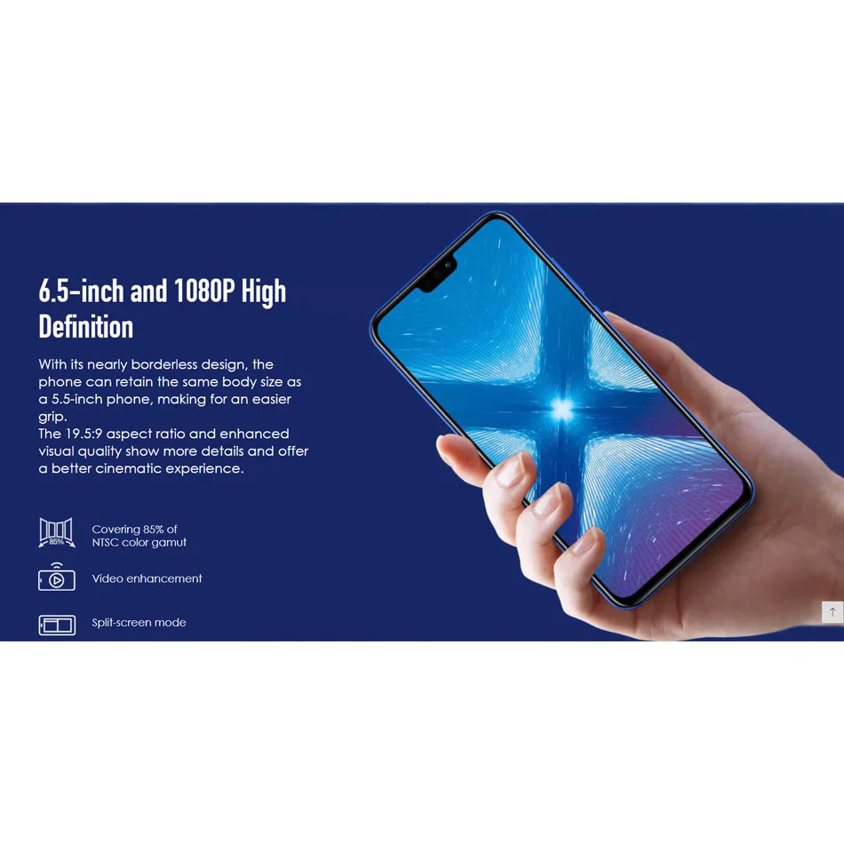 Смартфон с 6 5 дюймовым дисплеем восьмиядерным процессором Honor 8X ОЗУ ГБ ПЗУ 128 20 МП