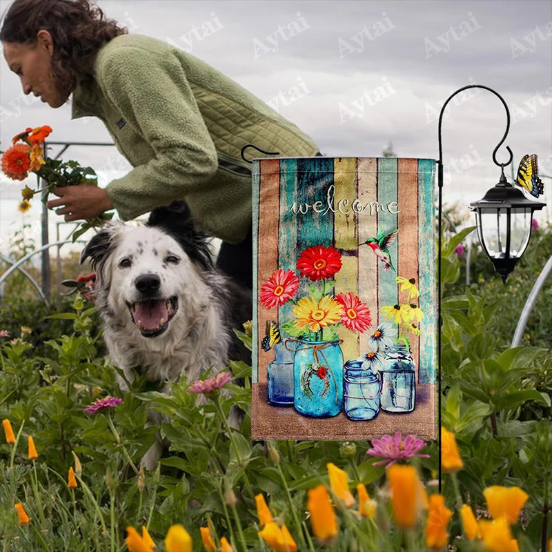 OurWarm креативная Мешковина для сада флаг знак приветствуется внутреннего