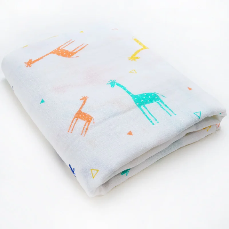 Color giraffe Одеяла для новорожденных пеленание детское банное полотенце детское обертывание муслин пеленки мультфильм постельные принадлежности, рисунок с животными набор коляска Детские аксессуары - Цвет: Color giraffe