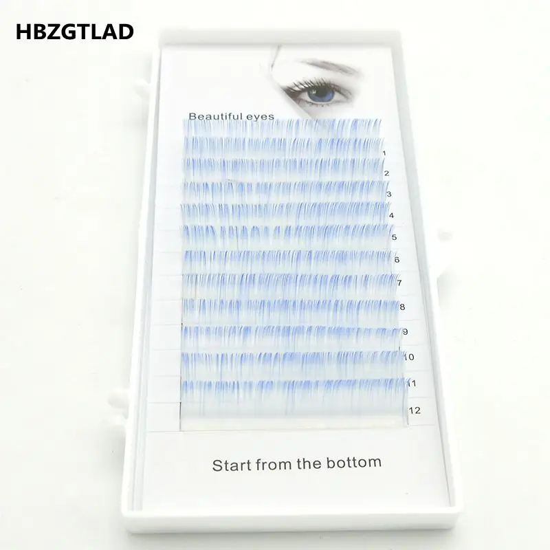 HBZGTLAD абсолютно новые ресницы C/D curl 0,07/0,1 мм 8-14 мм, накладные ресницы белого+ синего цвета, индивидуальные цветные ресницы, искусственные ресницы для наращивания