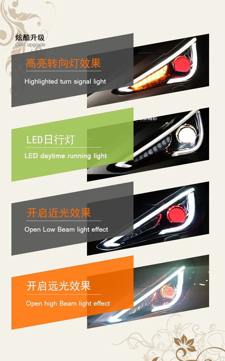 2 шт. jgrt автомобильный стиль светодиодный фары для hyundai Sonata для Sonata Головной фонарь светодиодный объектив двойной луч H7 HID Xenon Биксеноновые линзы