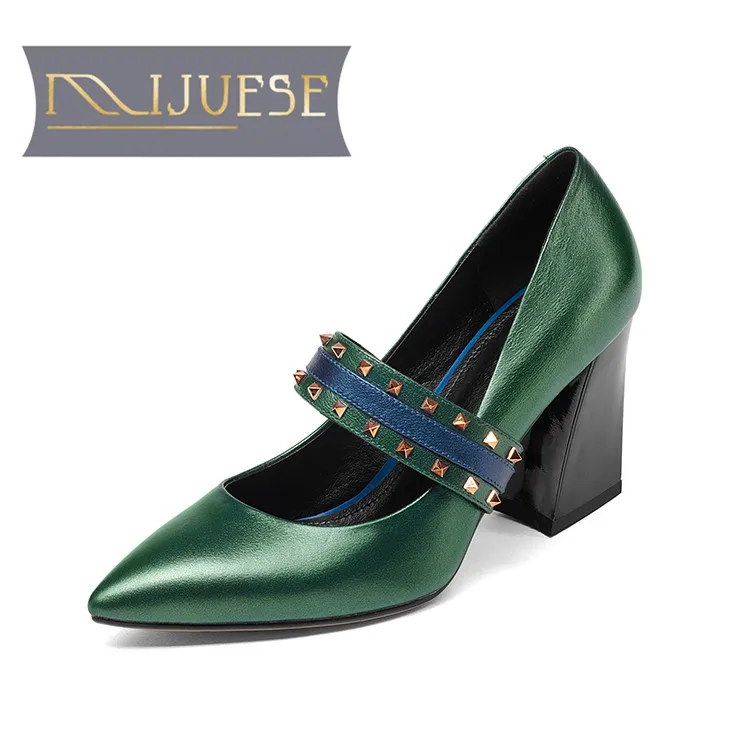 MLJUESE/Новинка 2018 года туфли лодочки из натуральной кожи слипоны Mary Janes sapatos feminino