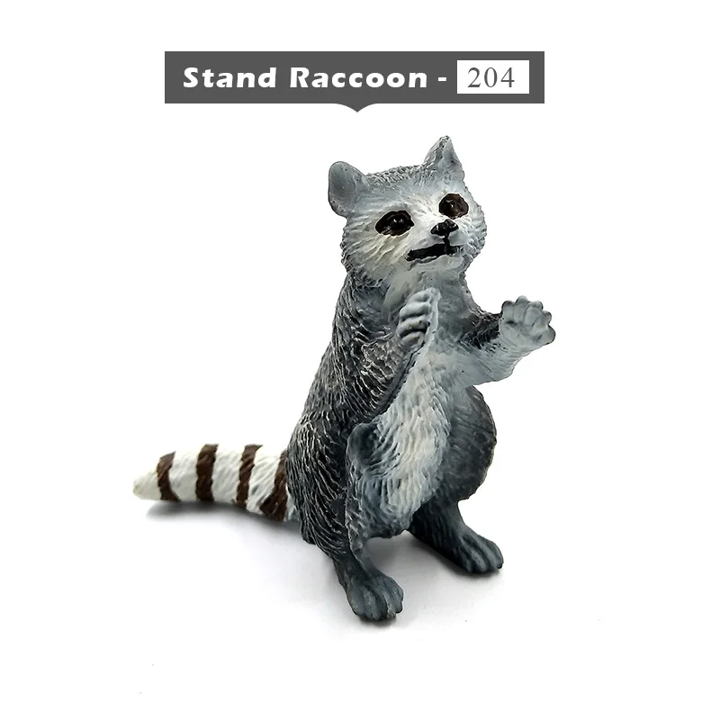 Stand Raccoon Имитация мини-панды, слона, енота, кенгуру, альпака, оленя, медведя, Ослика, Wildebeest, фигурка животного, домашний декор, Сказочная фигурка - Цвет: Stand Raccoon