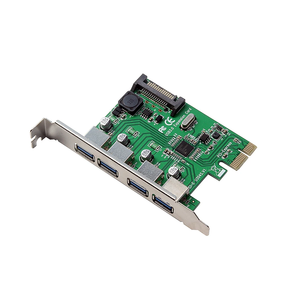 Плата расширения PCI E на четыре порта USB3.0 интерфейс Express адаптер 15pin для