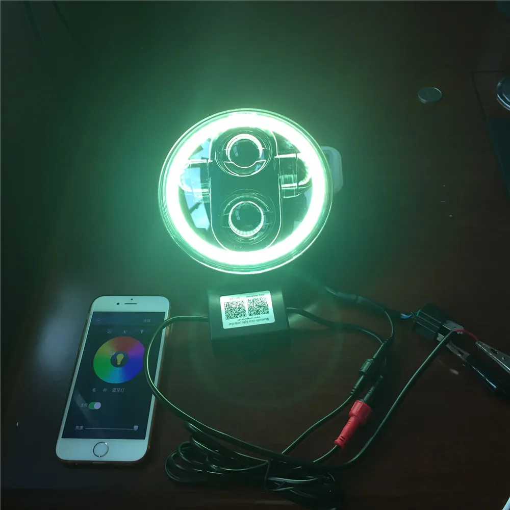 5 3/4 RGB многоцветный белый красный синий зеленый светодиод Halo Angel Eye фары 75 дюймов LED
