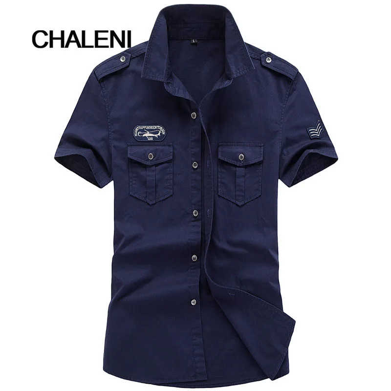 The latest casual military wind jacket men's short-sleeved shirt summer spring fashion clothing 5-A570-BC9520 | Мужская одежда