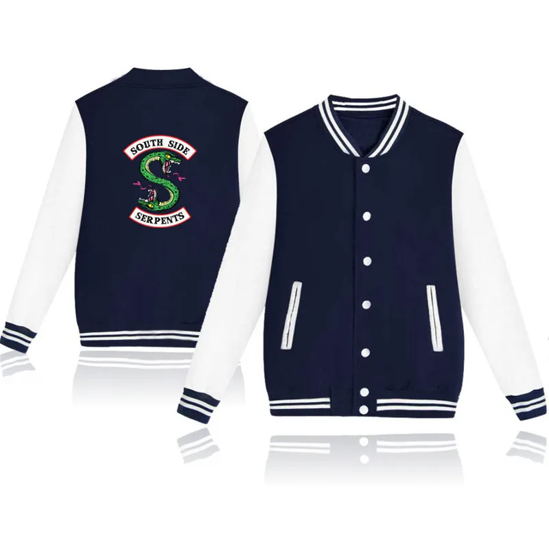 American TV South Side Serpents Riverdale Southside Women Fashion Jacket South Side Mens Female Fans Casual Baseball Jacket