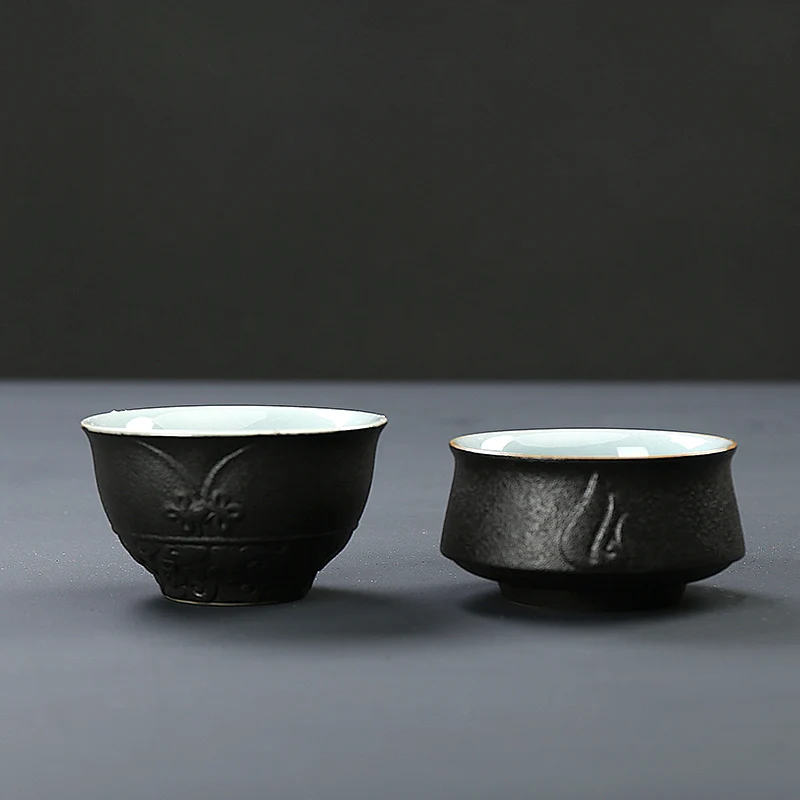 50 мл Черный дзен в японском стиле винтажная глазурованная грубая керамическая