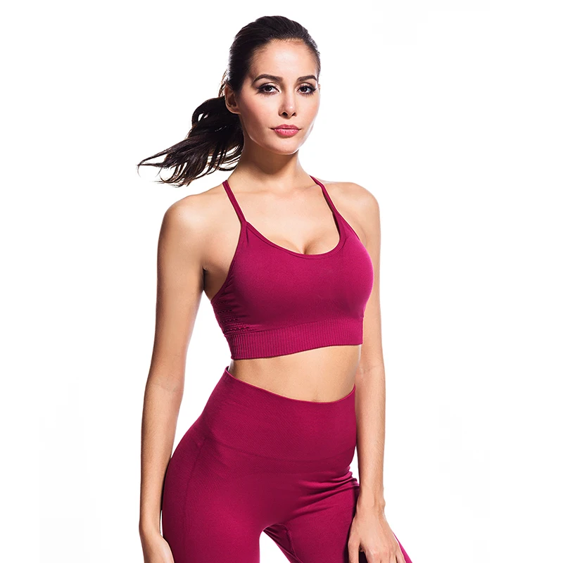Женский спортивный бюстгальтер AALAMGEER бесшовный пуш ап для занятий йогой на