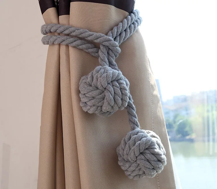 Плетеная занавеска из 100% хлопка с кисточками на спине веревка одним шариком 60 см