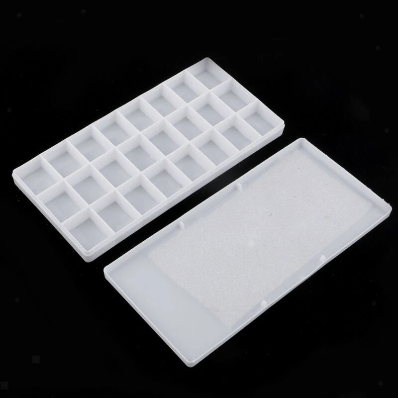 1 шт Акварельная палитра лоток 24 Сетки Белая пустая емкость для масла Палитра