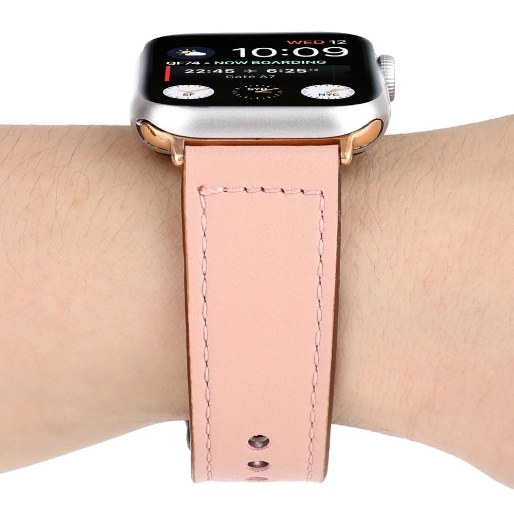 Модный ремешок с застежкой для Apple Watch 38 мм 40 мм 42 мм 44 мм кожаный ремешок для Iwatch серии 1 2 3 4 кожаный ремешок для часов