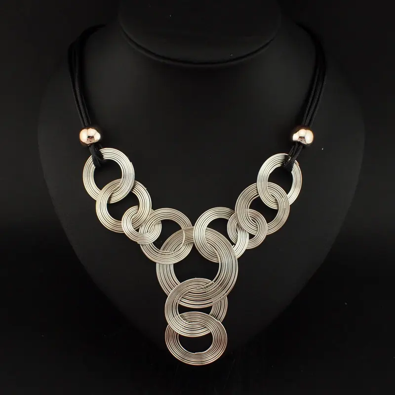 Женская кожаная цепь UKMOC Черная Плетеная круглая металлическая проволока