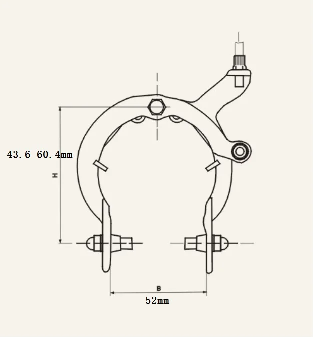 

Road Bicycle C Type Brake Caliper City Bike Fixed Gear Bicycle Aluminum Alloy Clip Brake 43.6mm - 60.4mm FMF