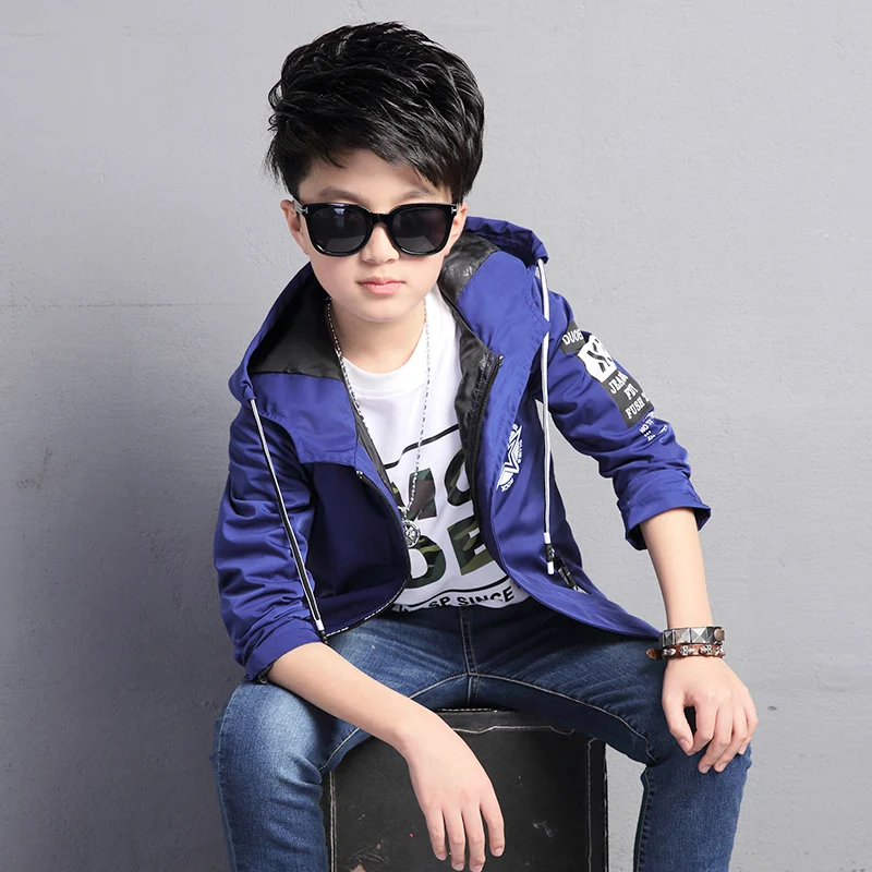 2018 Одежда для мальчиков сезон осень весна пальто с капюшоном детские