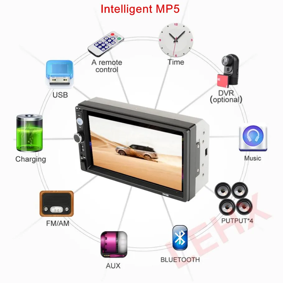 Универсальное автомобильное радио 2 Din Bluetooth GPS навигация 7 &quotHD Автомобильный MP5