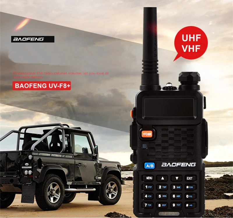 BaoFeng F8+ обновленная рация полицейская двухсторонняя радио Pofung Двухдиапазонная уличная дальность УКВ UHF Ham трансивер