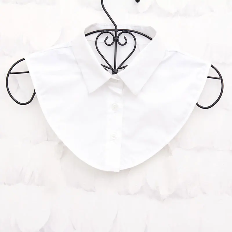 Fioday New Solid Fake Collar for Women White Faux Detachable Collars Lapel OL Blouse Ladies Adjustable Clothes Accessories |