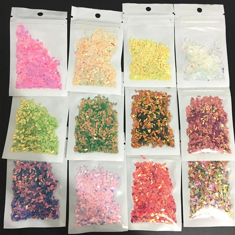 

New 12 colors/set 2*4mm Flat Horse Eye Loose Sequins Nail Art Shoes Bag Sequin DIY Wedding Craft Garment Accessories