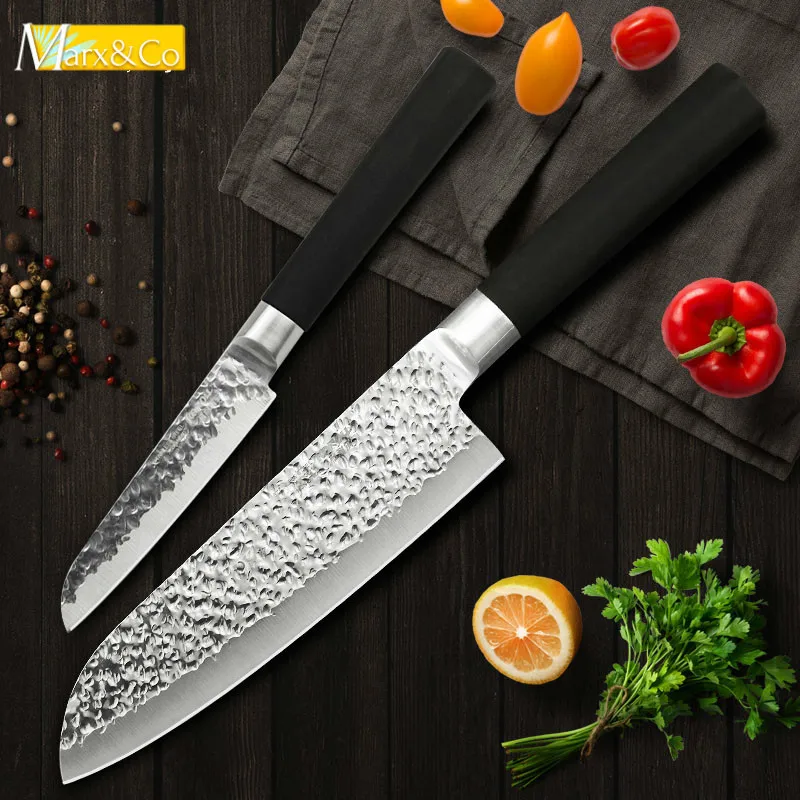 4 7 inch knife set Кухонные ножи 4 7 дюймов из высокоуглеродистой нержавеющей стали 5CR15 японский кухонный нож шеф-повара Santoku Кливер Фруктовый Набор для нарезки овощей - Цвет: 4 7 inch knife set