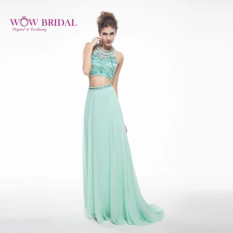 Wowbridal вышитые бисером мятно зеленые платья для встречи выпускников длинные 2021