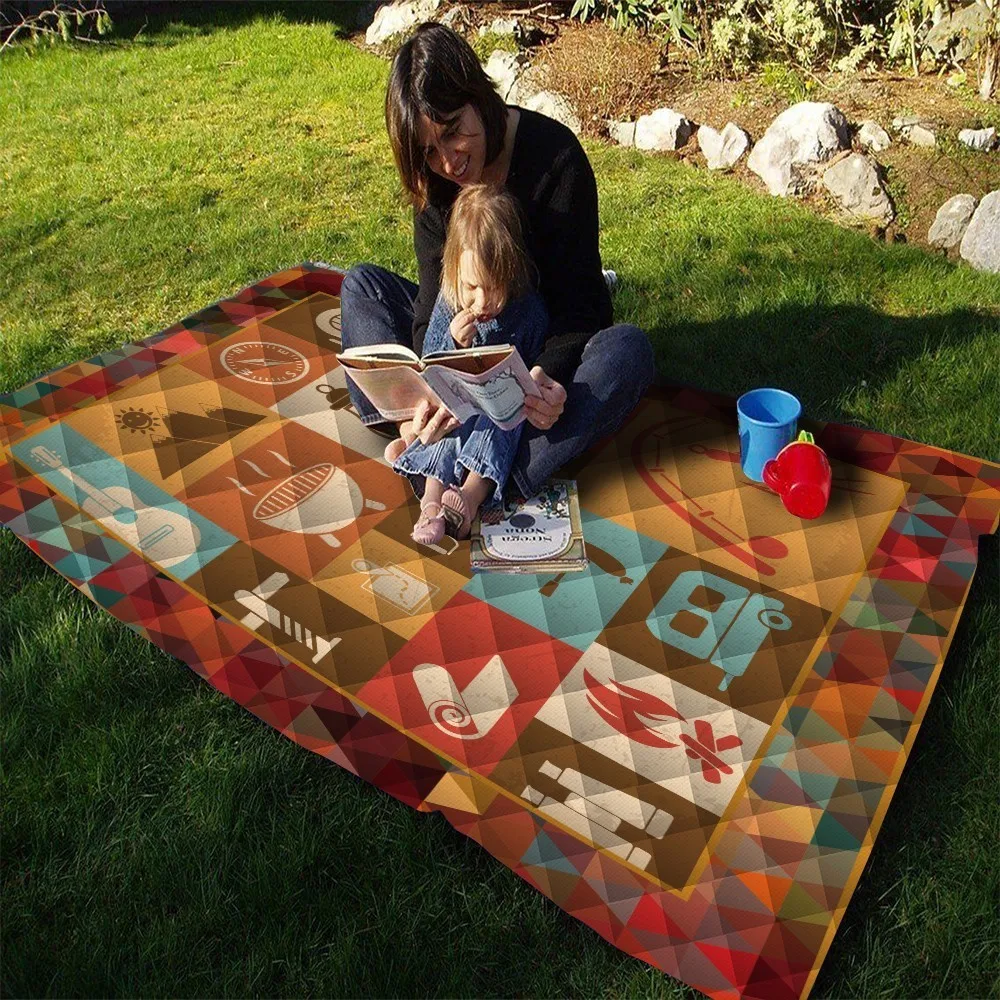 Одеяло для взрослых с принтом в натуральном стиле тонкое хлопковое стеганое