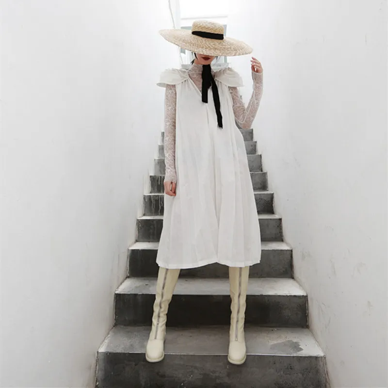 Женские платья с объемными розами johnature свободные однотонные v образным вырезом и