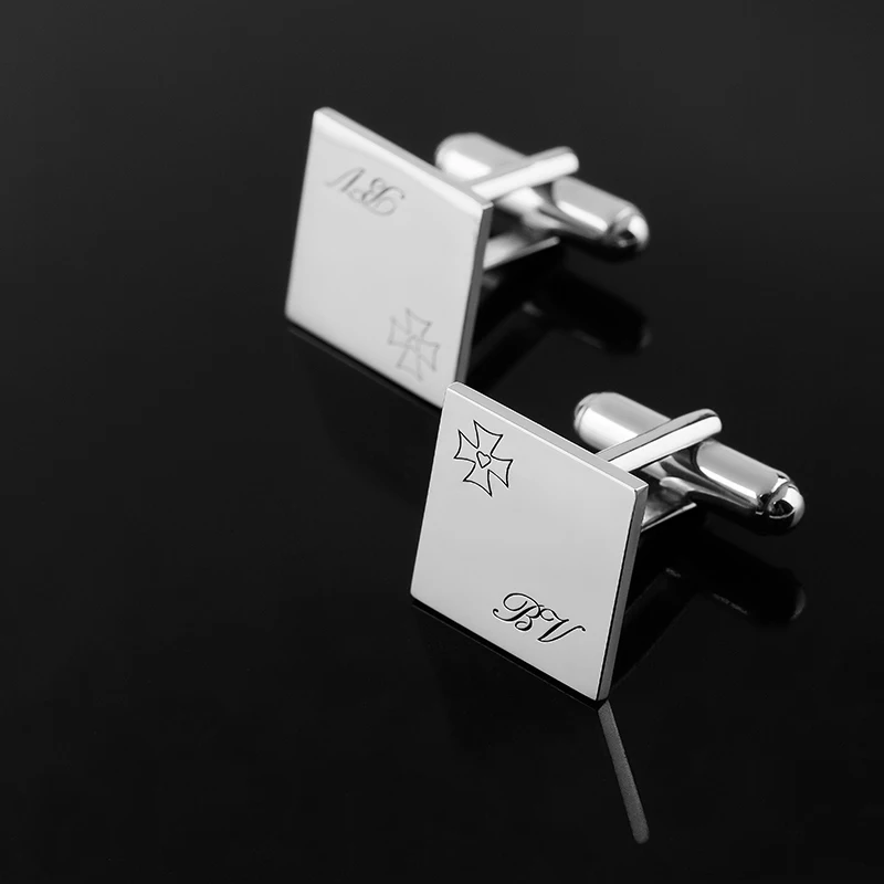 Муза роза DIY классические мужские ювелирные изделия Запонки на заказ с надписью и