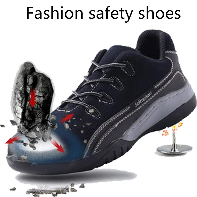 Мужская обувь со стальным носком летняя для защиты от проколов и работы