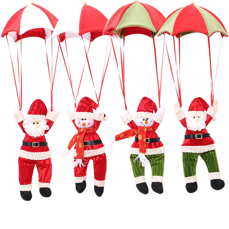 Christmas Parachute Ornaments Exquisite Santa Claus Snowman Tree Pendants Drop for Decorations Free Shipping | Дом и сад