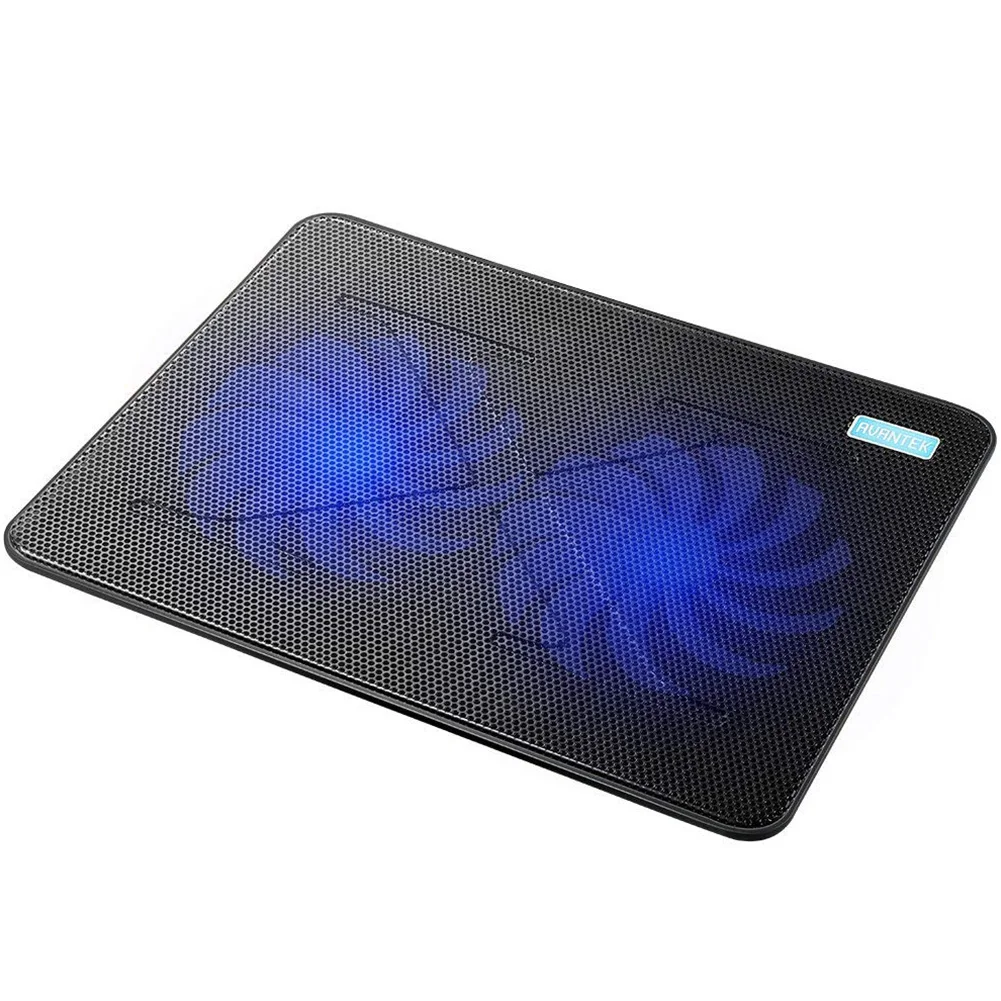 Low Noise Impact Resistant Ultra Slim Laptop Led Cooling Pad USB Nonslip Adjustable Mounts Portable Metal Panel Fit Below 17inch |