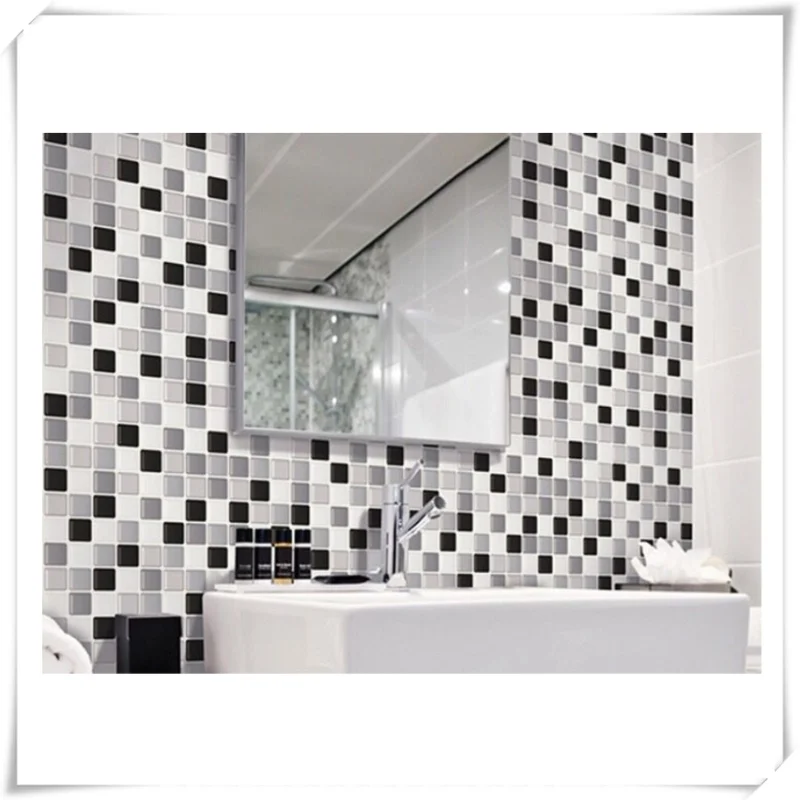 Серебряная мозаичная плитка самоклеящаяся наклейка на стену виниловая ванная