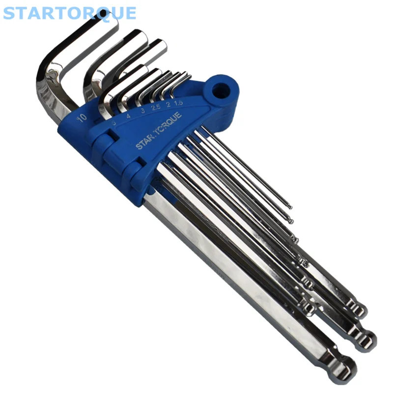 STARTORQUE 9 шт. высокохромованадиевая сталь L-образный шестигранный ключ инструменты
