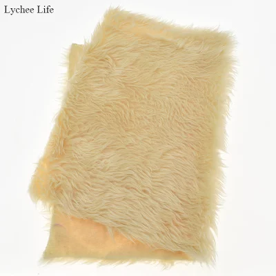 Beige yellow Личи жизни Мода ручной работы иммитации мех мягкая ткань для женщин плюшевое пальто лоскутное украшения Аксессуары - Цвет: Beige yellow
