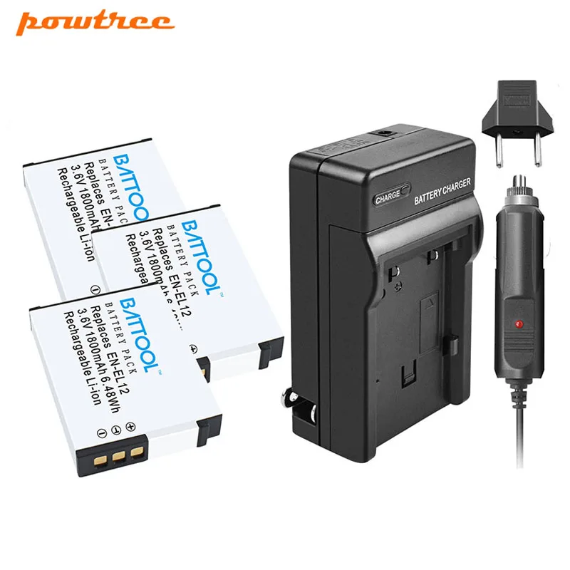 Batcool EN EL12 аккумуляторы + зарядное устройство для Nikon Coolpix S9900 S9700 S9100 S8000 AW120 AW130 S6000 S6100