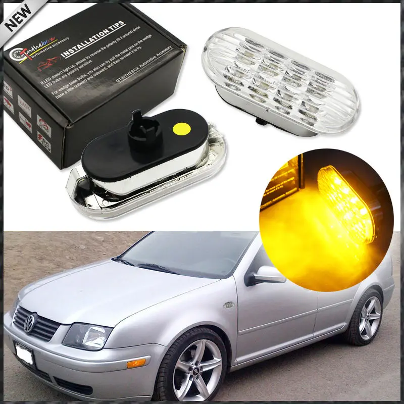2 шт. прозрачный прямая линзы янтарные светодиодный боковые габаритные огни для