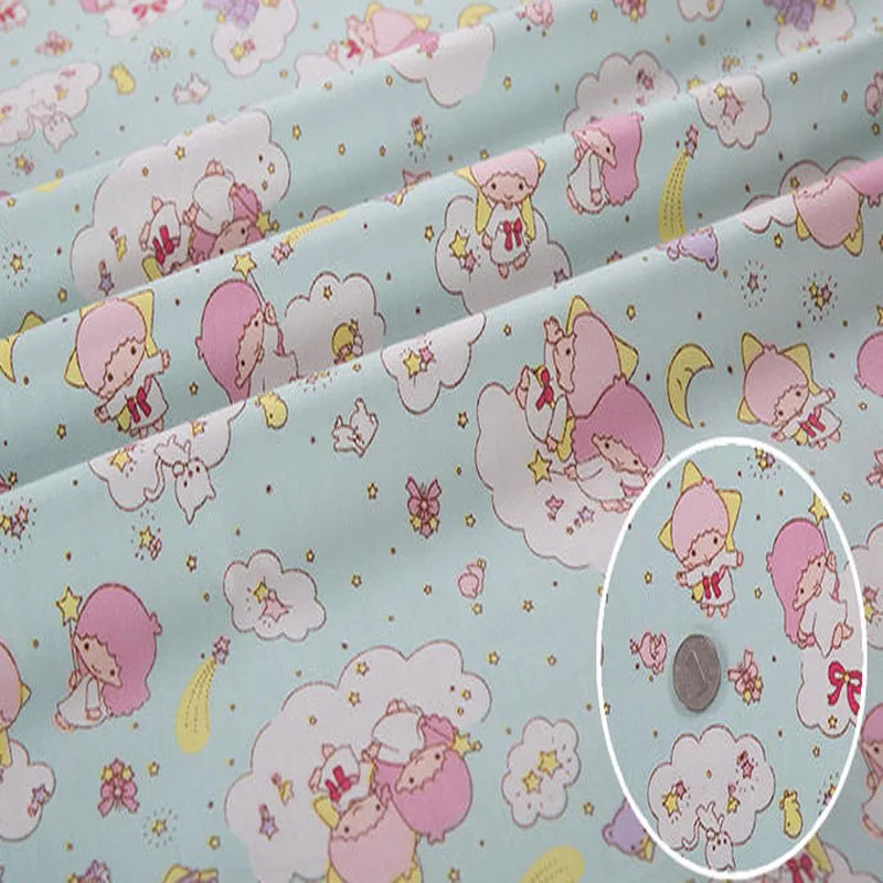 Pretty 2pcs 40x50cm Princess Angel Baby 100% cotton twill Fabric Bundle | Дом и сад