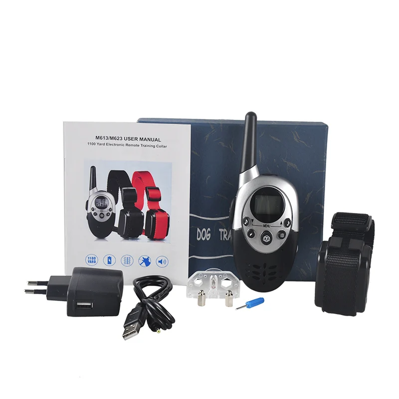 

Dog Trainer 1000M Water Resistant Rechargeable LCD Remote Pet Dog Training Collar Electric Shock Large Dog Control