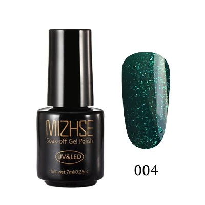 GreenZ004 MIZHSE Звездный Блестящий лак для ногтей 7 мл Радужный замачиваемый дизайн ногтей Выкл гель лак белый маникюр Блеск Гель - Цвет: GreenZ004
