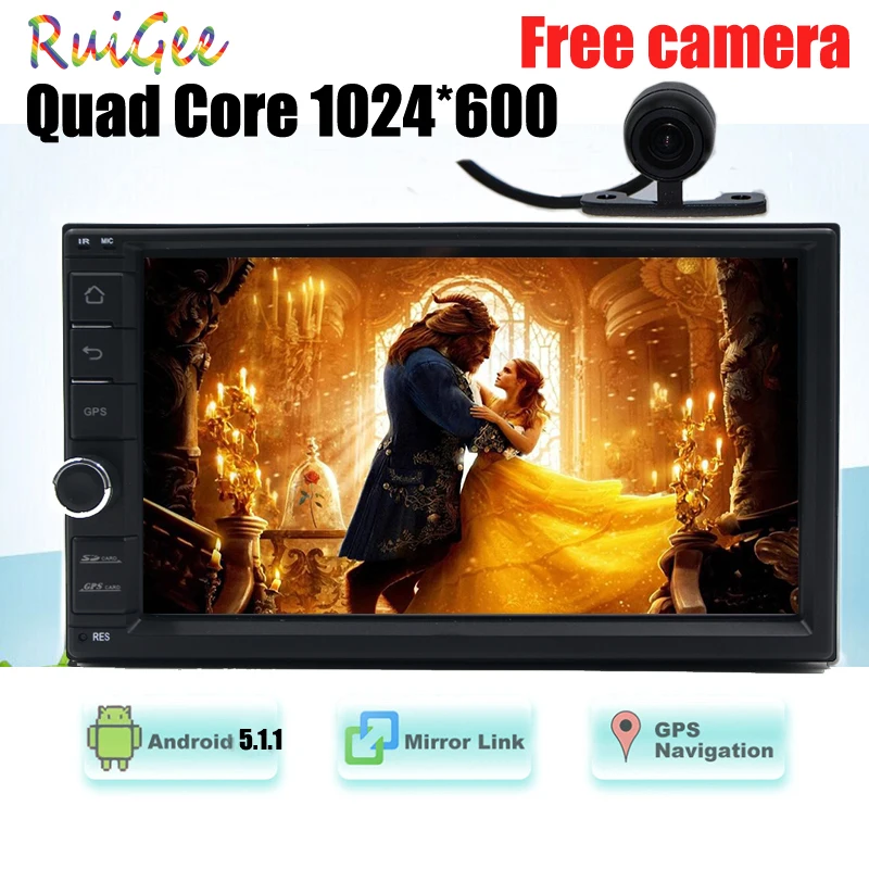 Quad core 1024*600 2DIN 178*100 Android 7 1 Универсальный Автомобильный gps стерео радио и