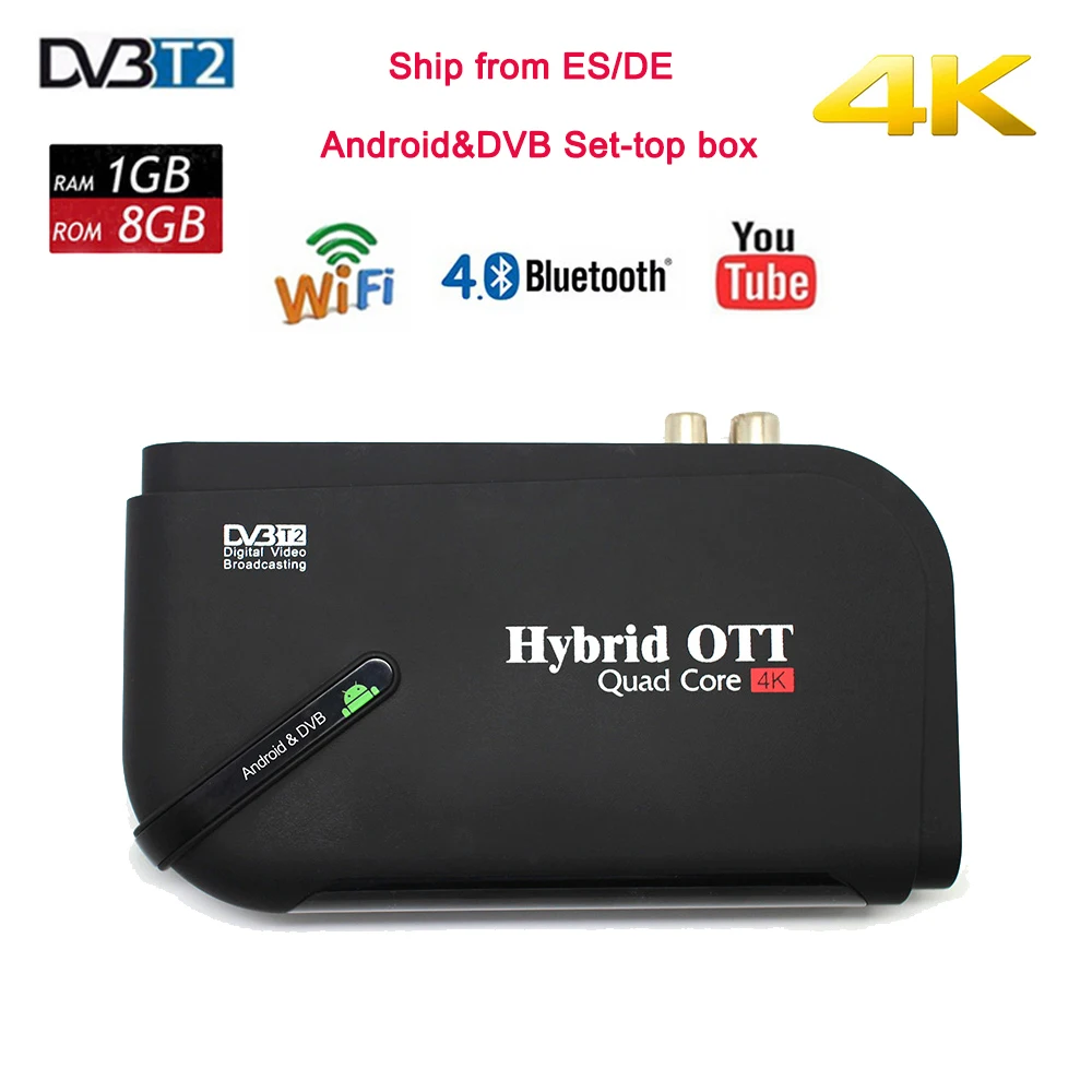 DVB T2 и Android два в одном ТВ приставка 7 1 Amlogic S905D Гб + 8 Смарт DVBT2 Отт телеприставка 4K