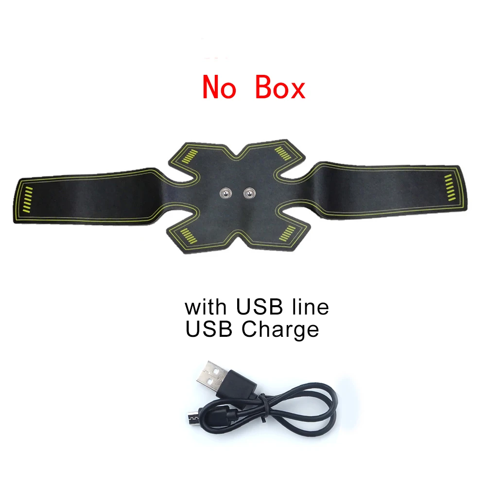 green USB box Фитнес-тренировка, Миостимулятор для мышц EMS, стимулятор живота, Электрический пояс для похудения, массажный перезаряжаемый стимулятор мышц - Цвет: green USB box
