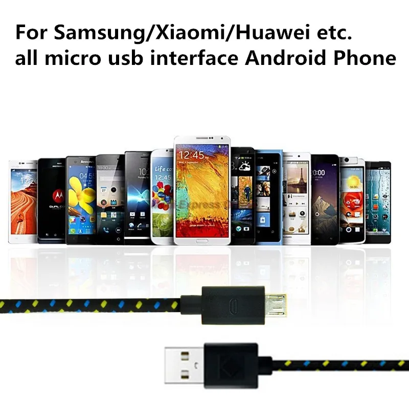 1 м/2 м/3 м оплетка нейлоновая Micro USB зарядка данных для Samsung Galaxy S3 S4 S6 S7 lg G3/G4 huawei P6/P7/P8