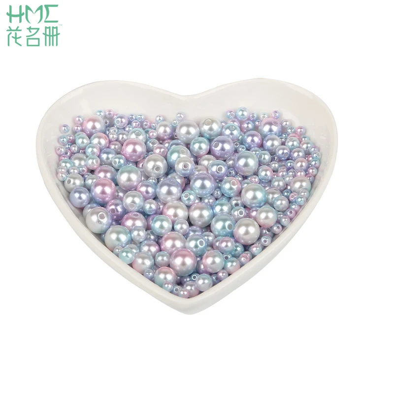 Бусины из АБС пластика радужные 4/6/8/10 мм|beads for diy|round pearl beadspearl beads |