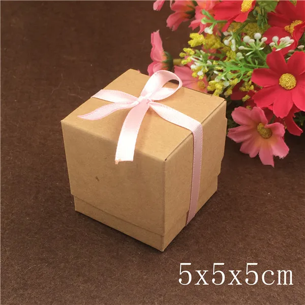 Милая Свадебная подарочная коробка в форме кубика 5x5x5 см/7x7x7 см крафт-бумага/белый картон маленькая подарочная упаковка - Цвет: 5x5x5cm